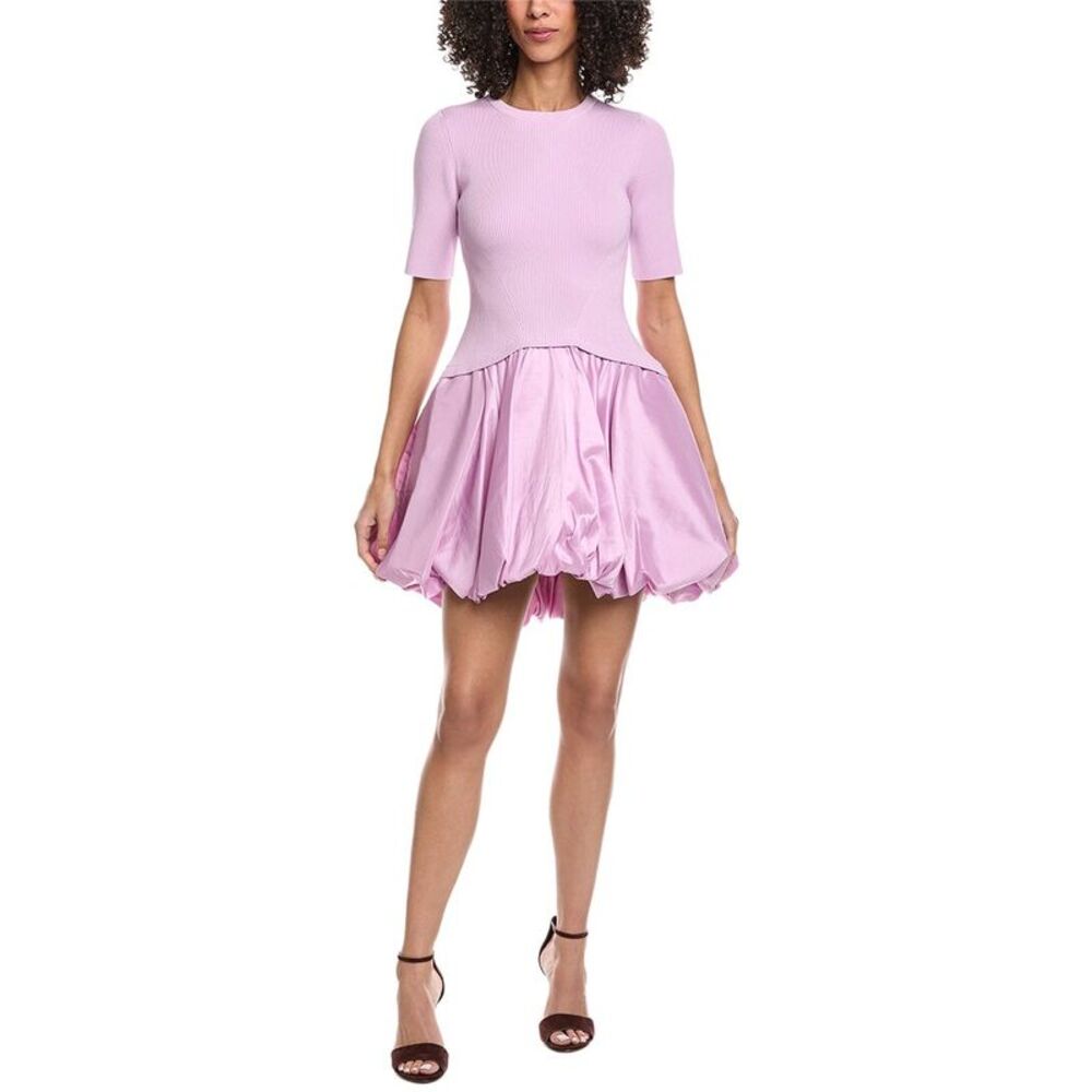 Simkhai Womens Kenny Bubble Mini Dress, Purple